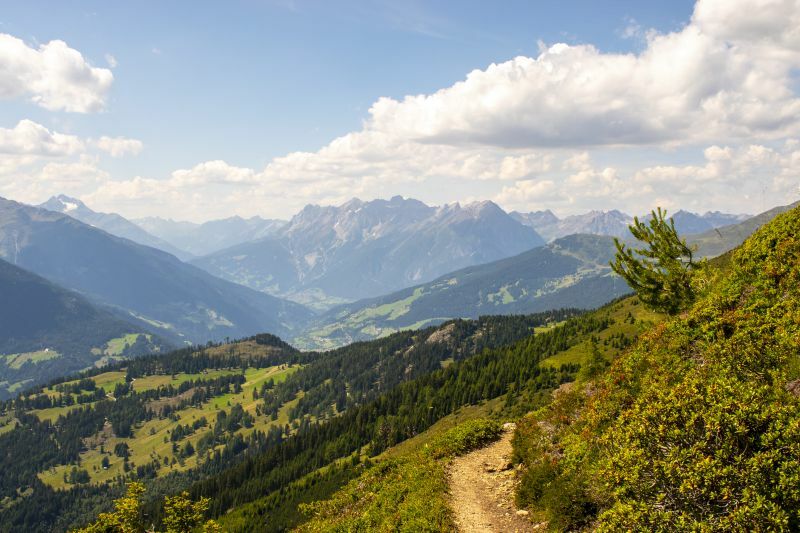 Klicke auf die Grafik für eine vergrößerte Ansicht  Name: 23 Der Höhenweg verliert an Höhe in Richtung Aifner Alpe.jpg Ansichten: 0 Größe: 88,5 KB ID: 3089019